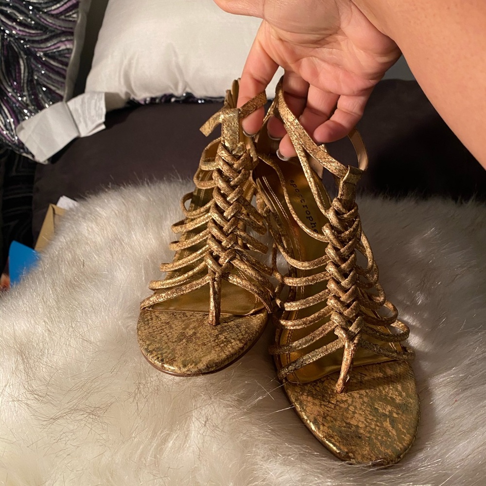 Caged kitten heeled sandals